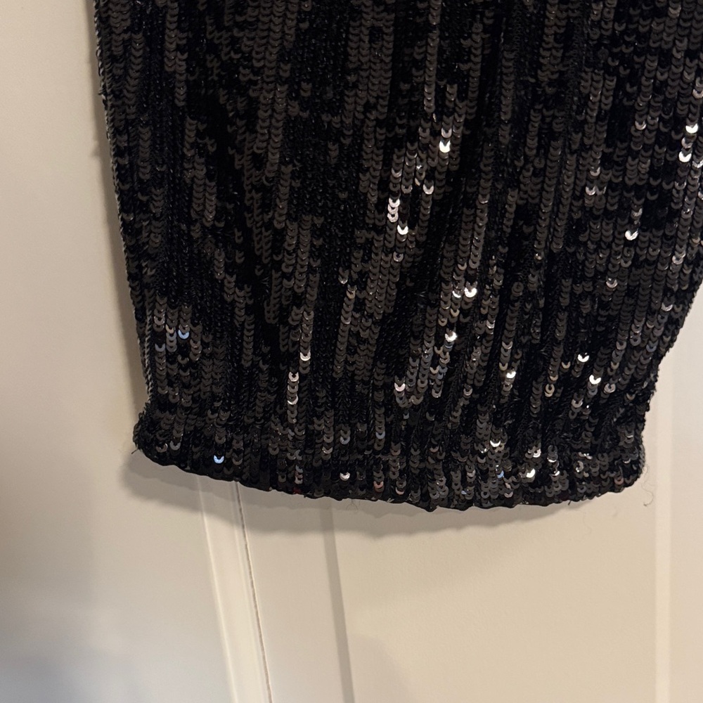 Express Black Sequin Cropped Pants - image 5